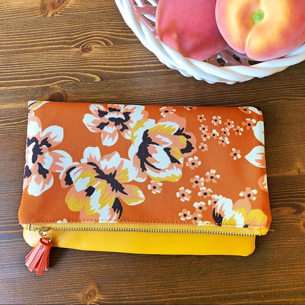 Rachel Pally Orange & Yellow Floral Clutch Zahara